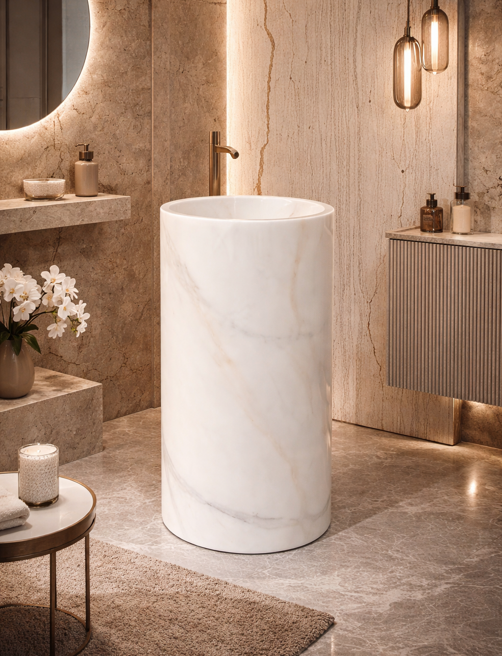 Standwaschbecken IVORA aus Marmor
