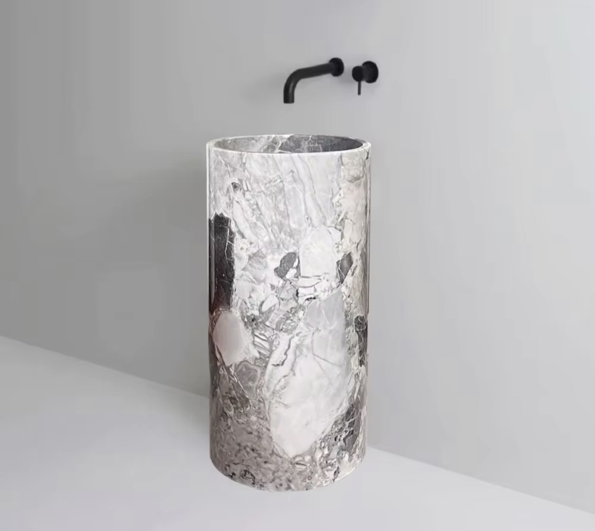 Standwaschbecken GRAVIA aus grauem Naturmarmor