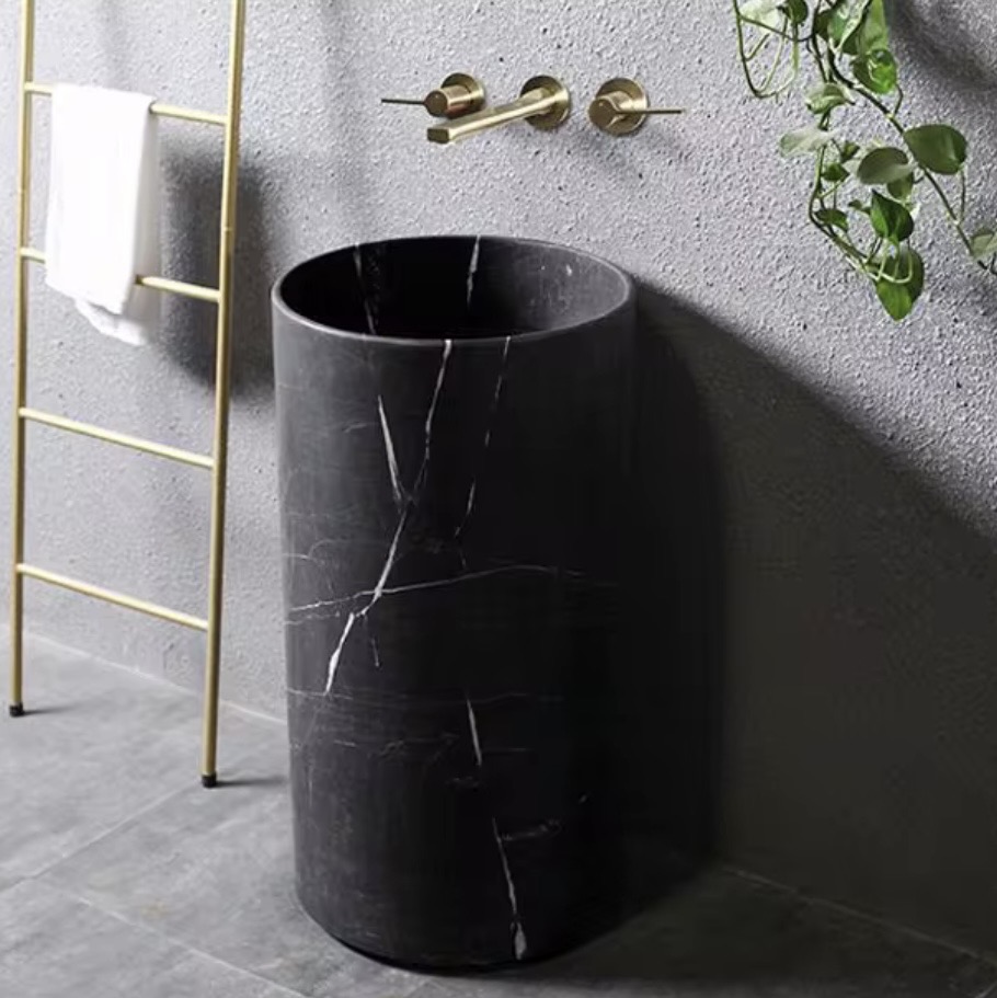 Standwaschbecken NOX aus dunklem Naturmarmor