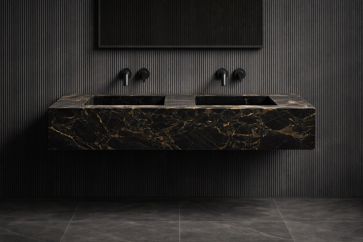 Wandwaschbecken AURELIO NOIR aus Marmor