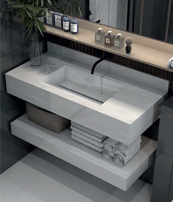 Wandwaschbecken AZURITE LINEA aus hochwertigem Porzellan