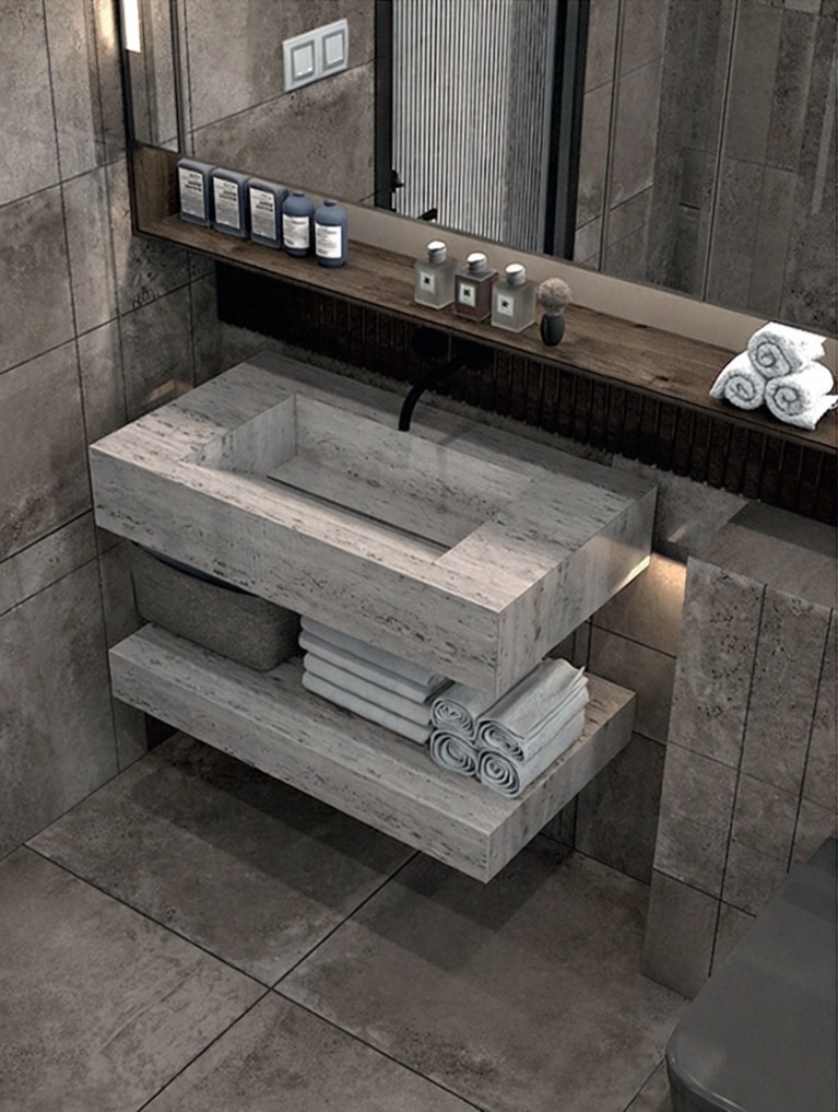 Wandwaschbecken TRAVERA LINEA aus hochwertigem Porzellan