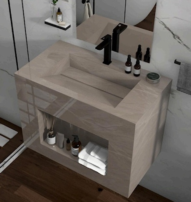 Wandwaschbecken SABBIA CUBE aus hochwertigem Porzellan